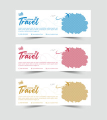 Creative Travel facebook cover page and web banner vector template design.