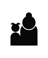 woman with girl child icon, vector best flat icon.