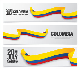 Flag of Colombia, vector illustration, card layout design