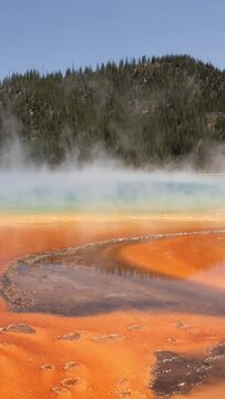 Vertical Video of Grand Prismatic Spring at Yellowstone