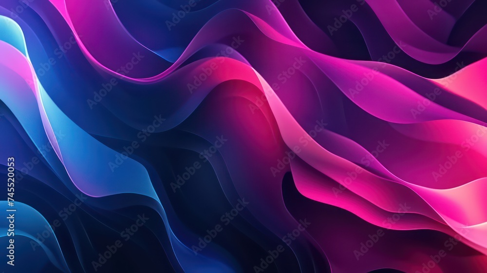 Poster an abstract background features a dynamic wave, providing a sleek and minimalist modern design.