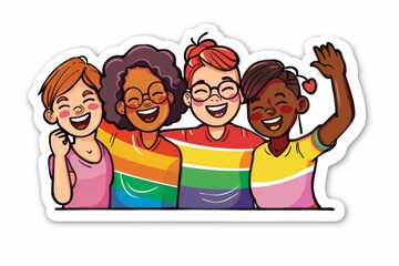 LGBTQ Sticker sincere love design. Rainbow fianc&eacute;e motive love relationship diversity Flag illustration. Colored lgbt parade demonstration black liberation. Gender speech and rights bespoke