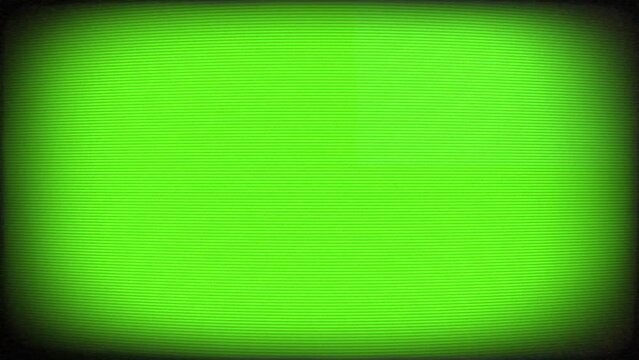 Television screen with green background and glitch and static effects