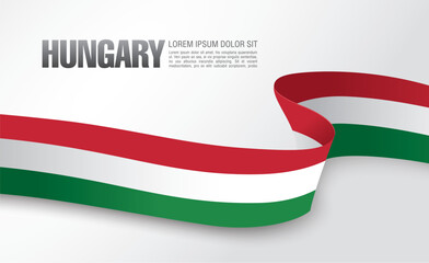 Flag of Hungary, vector illustration, card layout design