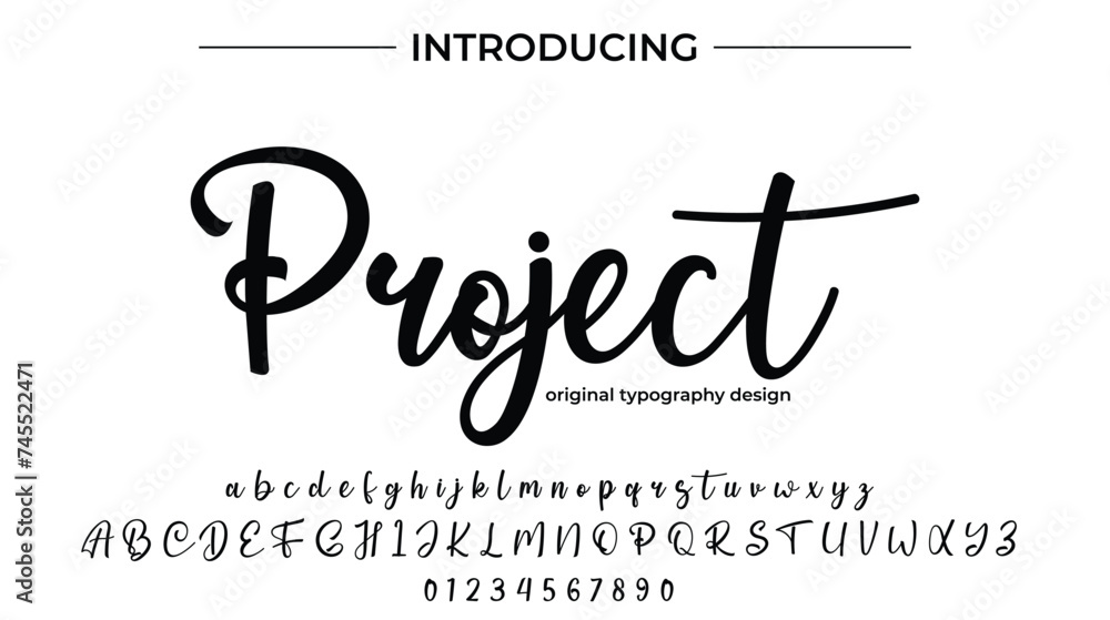 Wall mural Project Font Stylish brush painted an uppercase vector letters, alphabet, typeface