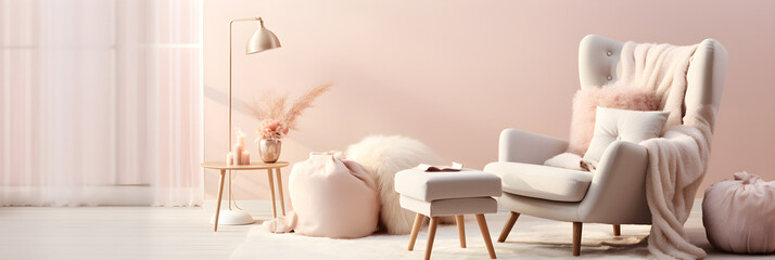 Nordic Inspired Living Room Decor Featuring HM Home Furnishing in Muted Pastel Tones
