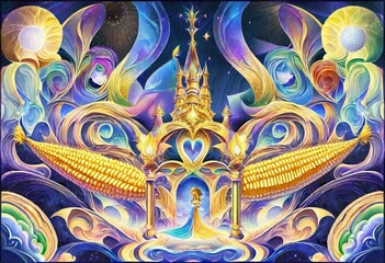 Fototapeta premium Corn Castle: A Marvelous Blend of History and Artistry