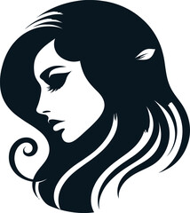 Beauty hair logo premium vector illustration