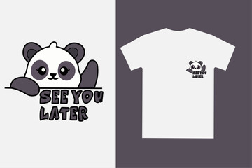 illustration of a panda t-shirt design. Vector design.
