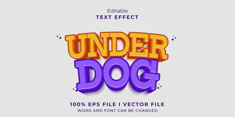 editable under dog text effect.typhography logo