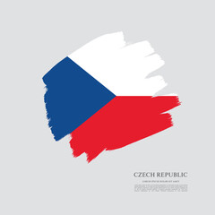 Flag of Czech Republic, brush stroke background