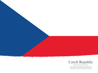Flag of Czech Republic, brush stroke background