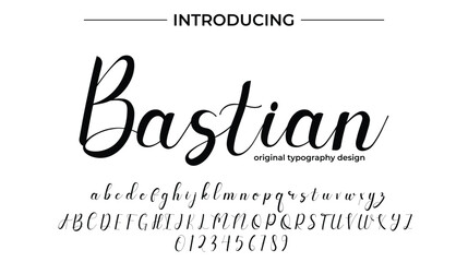 Bastian Font Stylish brush painted an uppercase vector letters, alphabet, typeface