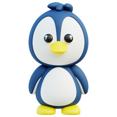 Charming 3D Penguin Character Standing with a Joyful Expression