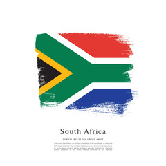 Flag of South Africa, brush stroke background © Igorideas
