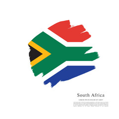 Flag of South Africa, brush stroke background © Igorideas