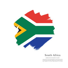 Flag of South Africa, brush stroke background © Igorideas