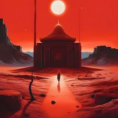 Photo sur Plexiglas Rouge 2 Temple on mars desert