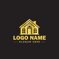 Real estate logo property house home construction building logo icon editable vector