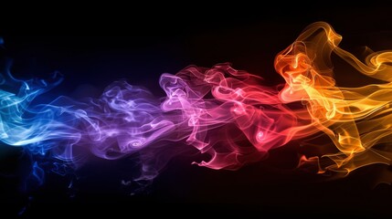 colorful smoke on dark background - generative ai