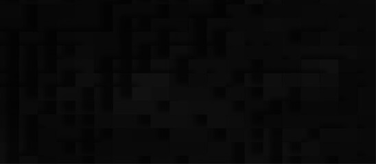 Abstract luxury black background of cubes or boxes, Random scaled black cube boxes block pattern geometric black vector background, geometric Unevenness three-dimensional shadow block pattern.