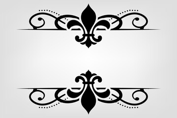 Text separator Baroque decoratice divider book typography ornament design elements vintage dividing shapes Border illustration