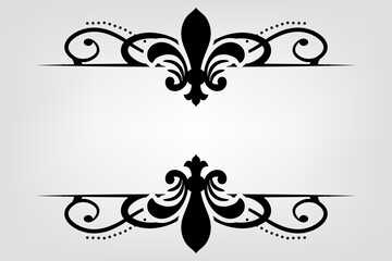Text separator Baroque decoratice divider book typography ornament design elements vintage dividing shapes Border illustration