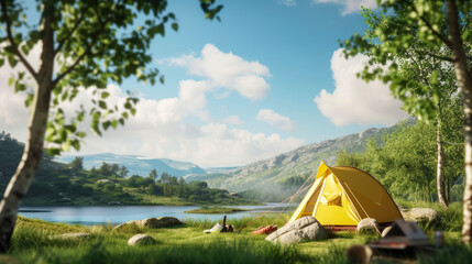 camping in the mountains