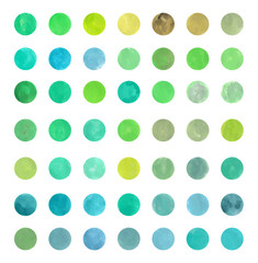 Set watercolor round shape icons, background round vector design