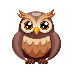 Vector of cartoon owl illustration on white