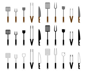 kitchen utensils, chef cooking tools, vector illustration isolated on white background