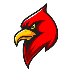 logo illustration of a cardinal head, which looks bright and bold