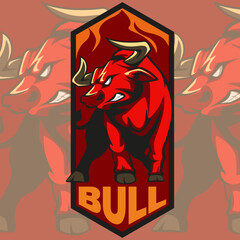 logo illustration of a bull, which looks bright and bold