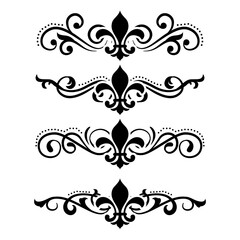 Text separator Baroque decoratice divider book typography ornament design elements vintage dividing shapes Border illustration