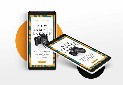 Green & Yellow Retro Style Camera Promotion Instagram Story Ad