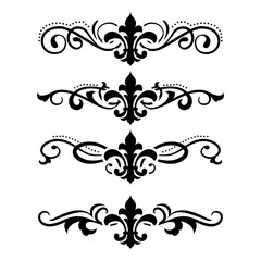Text separator Baroque decoratice divider book typography ornament design elements vintage dividing shapes Border illustration