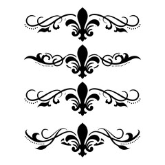Text separator Baroque decoratice divider book typography ornament design elements vintage dividing shapes Border illustration
