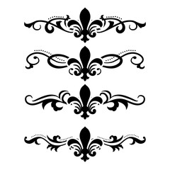 Text separator Baroque decoratice divider book typography ornament design elements vintage dividing shapes Border illustration