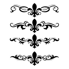 Text separator Baroque decoratice divider book typography ornament design elements vintage dividing shapes Border illustration