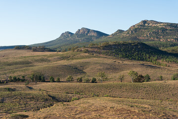 Rugged outback scenery surrounding the Wilpena Pound region of the Flinders Ranges