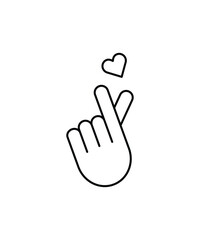 hand with love icon, vector best line icon.