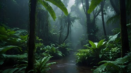 rain in the forest