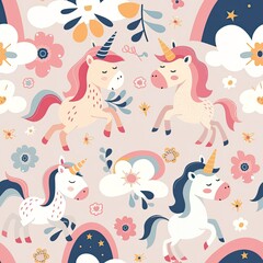 cute unicorns background