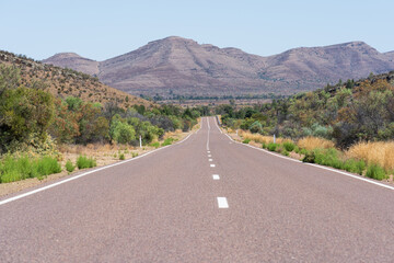 The Flinders Ranges Way, the main highway through the Flinders Ranges National Park
