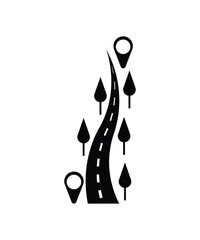road with location icon, vector best flat icon.