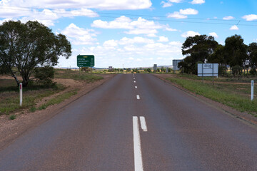 Highway through Carrieton, South Australia. An outback town near the Flinders Ranges