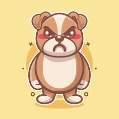 serious bulldog animal character mascot with angry expression isolated cartoon