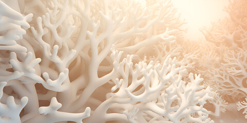 Closeup of a delicate lacelike sea fan coral ,Beautiful coral on the seashore Selective focus