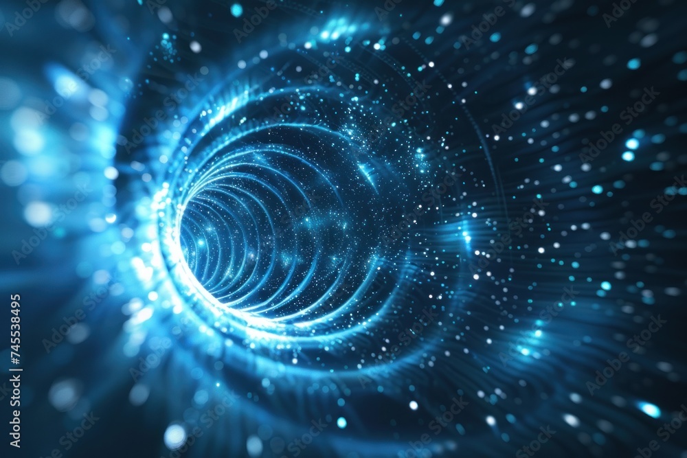 Aufkleber an artists concept of a wormhole in space connecting distant parts of the universe with a swirling t