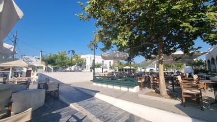 greece skiros or skyros island center chora city pavements arcs central square in summer